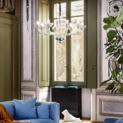 Lampadari Moderni-Ideal Lux Casanova sp8 lampadario 8 luci in vetro trasparente