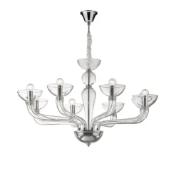Lampadari Moderni-Ideal Lux Casanova sp8 lampadario 8 luci in vetro trasparente