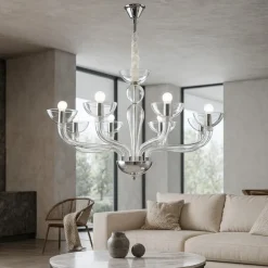 Lampadari Moderni-Ideal Lux Casanova sp8 lampadario 8 luci in vetro trasparente