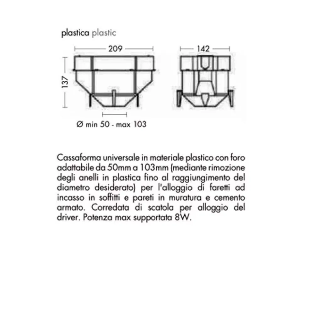 Accessori-Selezionato da Mazzolaluce Cassaforma con alloggio driver da incasso muratura laterizio