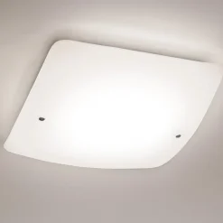 Plafoniere Moderne-Ideal Lux Celine pl3 plafoniera moderna quadrata vetro satinato semplicem per cucina