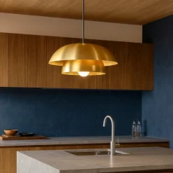 Lampadari Cucina-Eglo Cenciara lampadario per cucina circolare colore oro