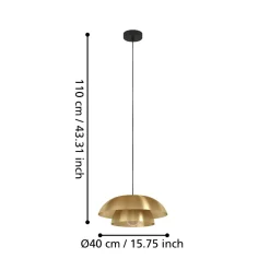 Lampadari Cucina-Eglo Cenciara lampadario per cucina circolare colore oro