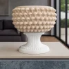 Soprammobili Moderni-Bongelli Preziosi Centrotavola pigna ceramica bianco nocciola