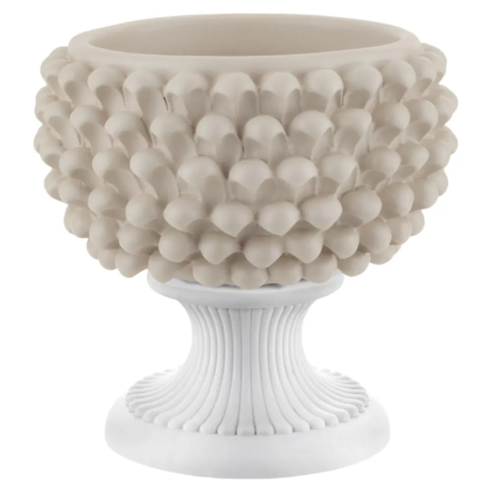 Soprammobili Moderni-Bongelli Preziosi Centrotavola pigna ceramica bianco nocciola
