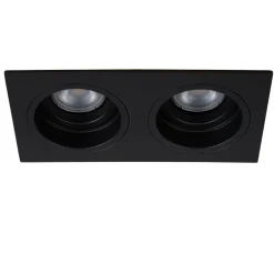 Faretti Da Incasso-Selezionato da Mazzolaluce Cestello faretti nero da incasso soffitto 2 luci orientabili