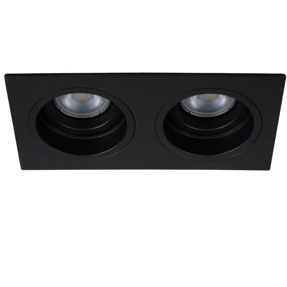 Faretti Da Incasso-Selezionato da Mazzolaluce Cestello faretti nero da incasso soffitto 2 luci orientabili
