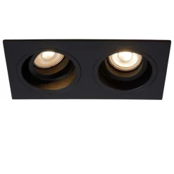 Faretti Da Incasso-Selezionato da Mazzolaluce Cestello faretti nero da incasso soffitto 2 luci orientabili