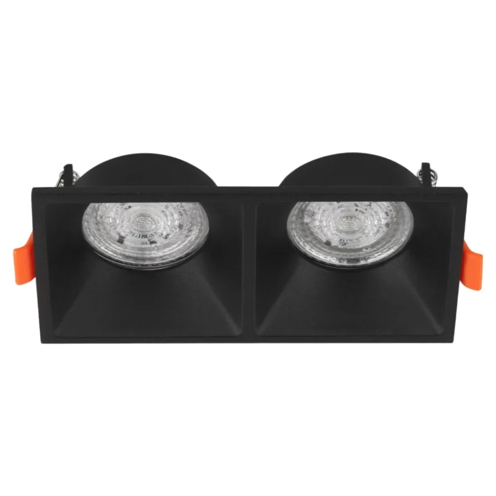 Faretti Da Incasso-Selezionato da Mazzolaluce Cestello faretto nero 2 luci da incasso a soffitto
