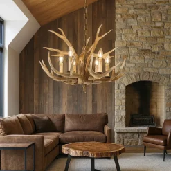 Lampadari Moderni-Ideal Lux Chalet sp6 lampadario per casa in montagna sei luci