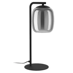 Lampade Da Tavolo-Eglo Ciampino lampada da tavolo minimal con paralume grigio in vetro