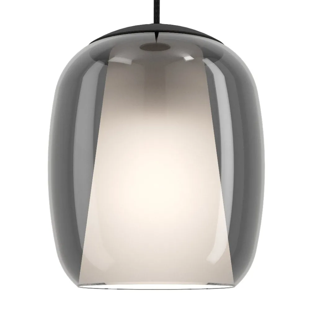 Lampadari Cucina-Eglo Ciampino lampadario per cucina con portalampada in vetro grigio