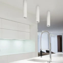 Faretti Da Soffitto-Selezionato da Mazzolaluce Cilindro da soffitto faretto bianco metallo 40cm