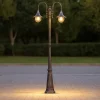 Lampioni Da Giardino-Ideal Lux Cima pt2 lampione classico alto due luci da giardino ip43