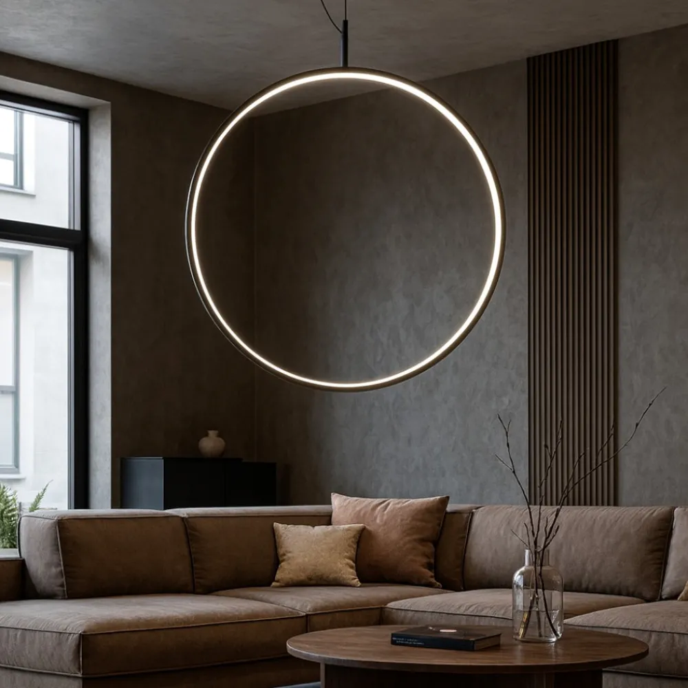 Lampadari Moderni-Ideal Lux Circus sp d74 lampadario moderno nero led 3000k 36w