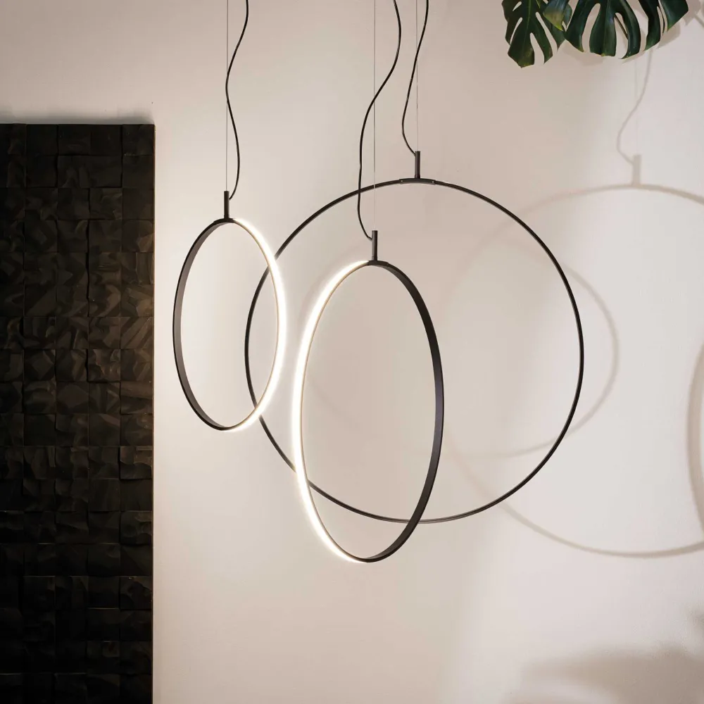 Lampadari Moderni-Ideal Lux Circus sp d74 lampadario moderno nero led 3000k 36w