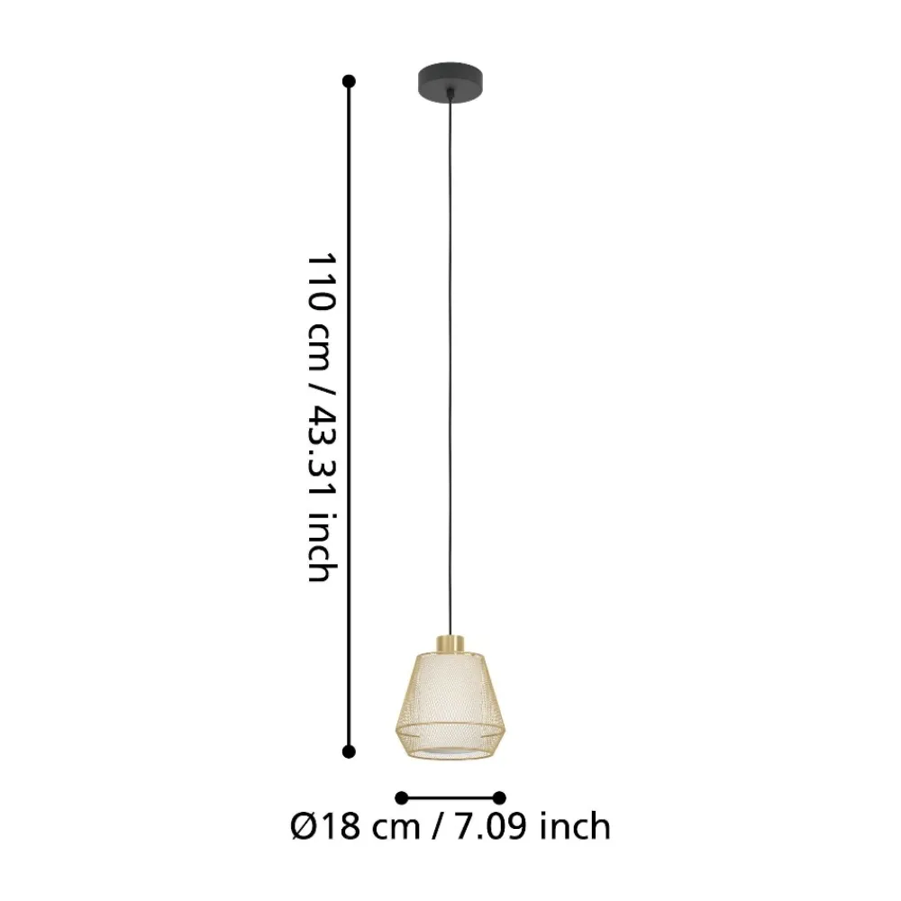 Lampade A Sospensione-Eglo Ciudadela lampada a sospensione per cucina in acciaio lavorato