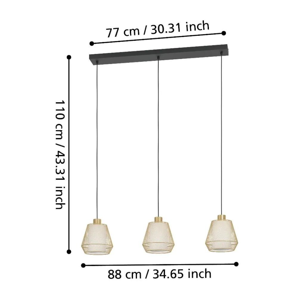 Lampadari Cucina-Eglo Ciudadela lampadario da cucina con portalampada traforato
