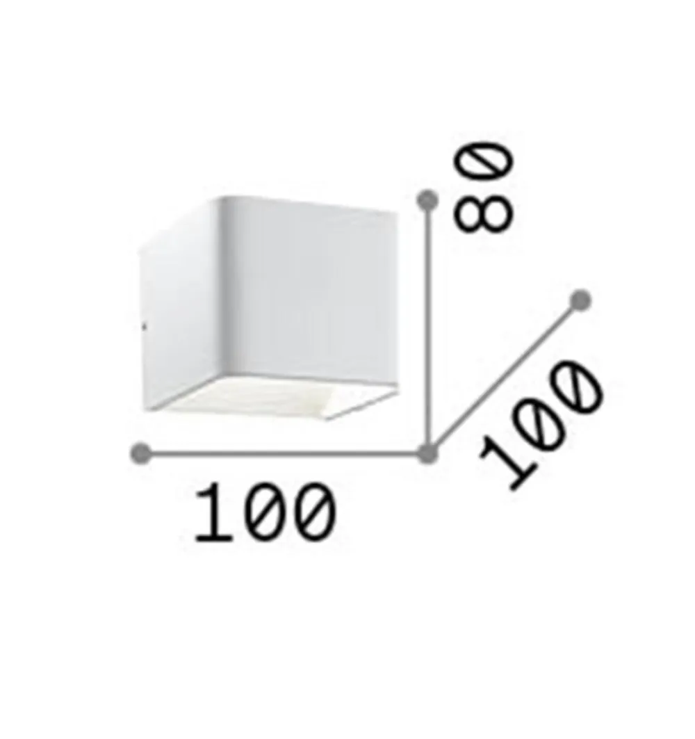 Applique Da Parete-Ideal Lux Click ap d10 applique led 5,5w 3000k cubo bianco
