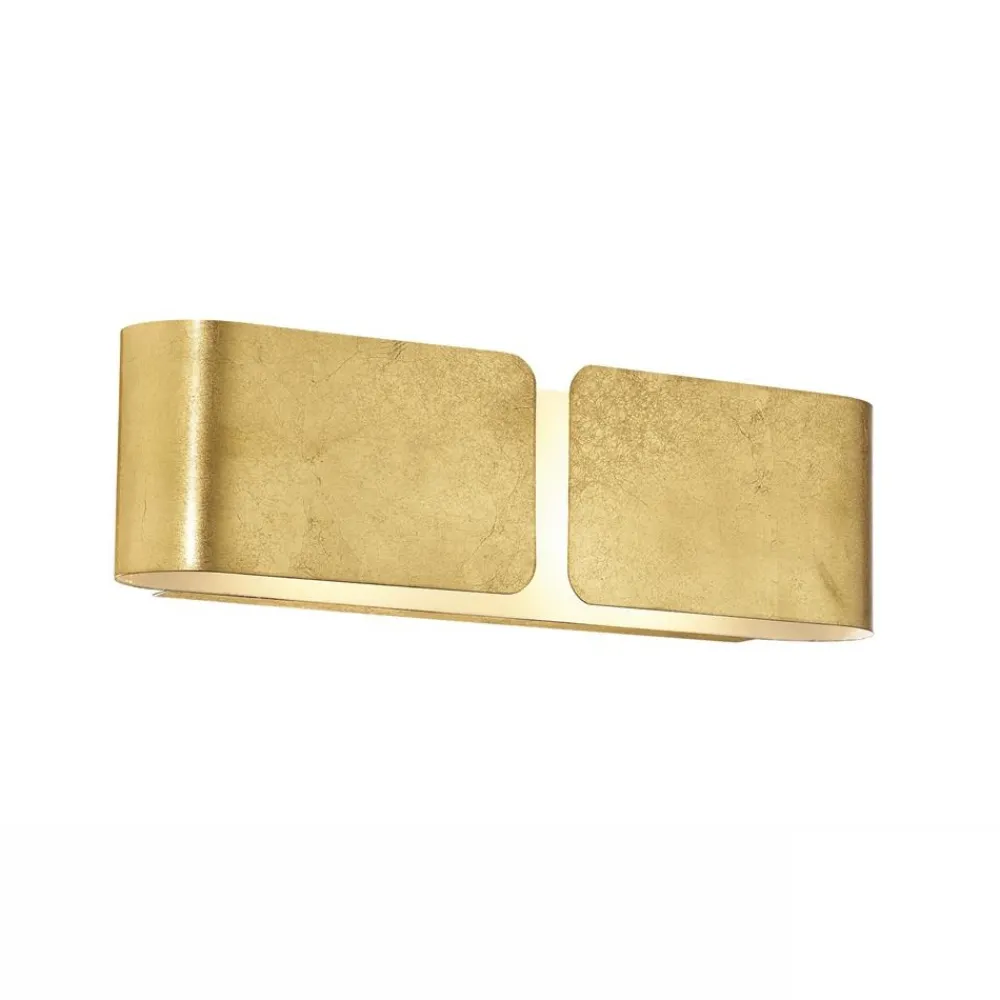 Applique Da Parete-Ideal Lux Clip ap2 applique per interno foglia oro design moderno