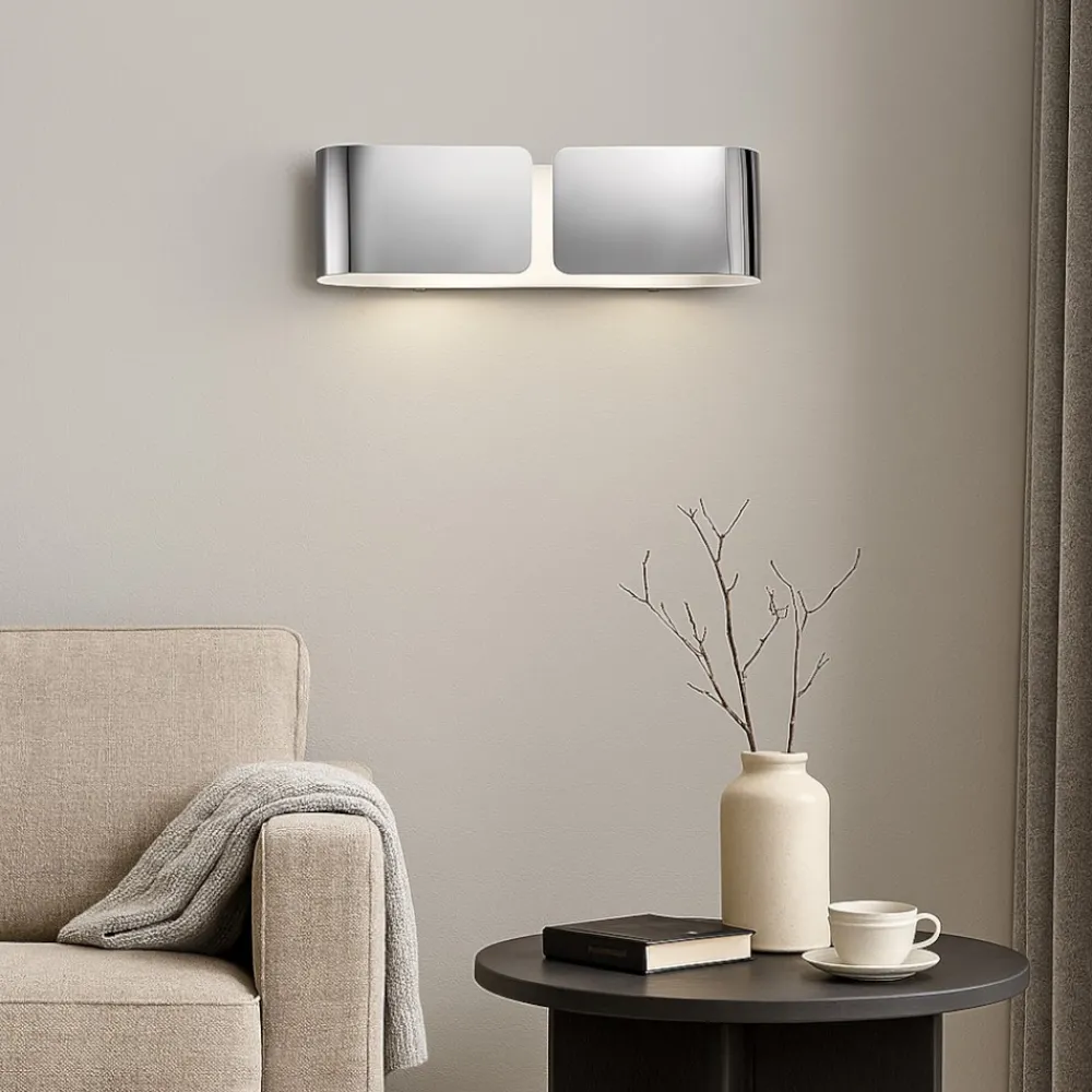 Applique Da Parete-Ideal Lux Clip ap2 small applique design moderna cromo