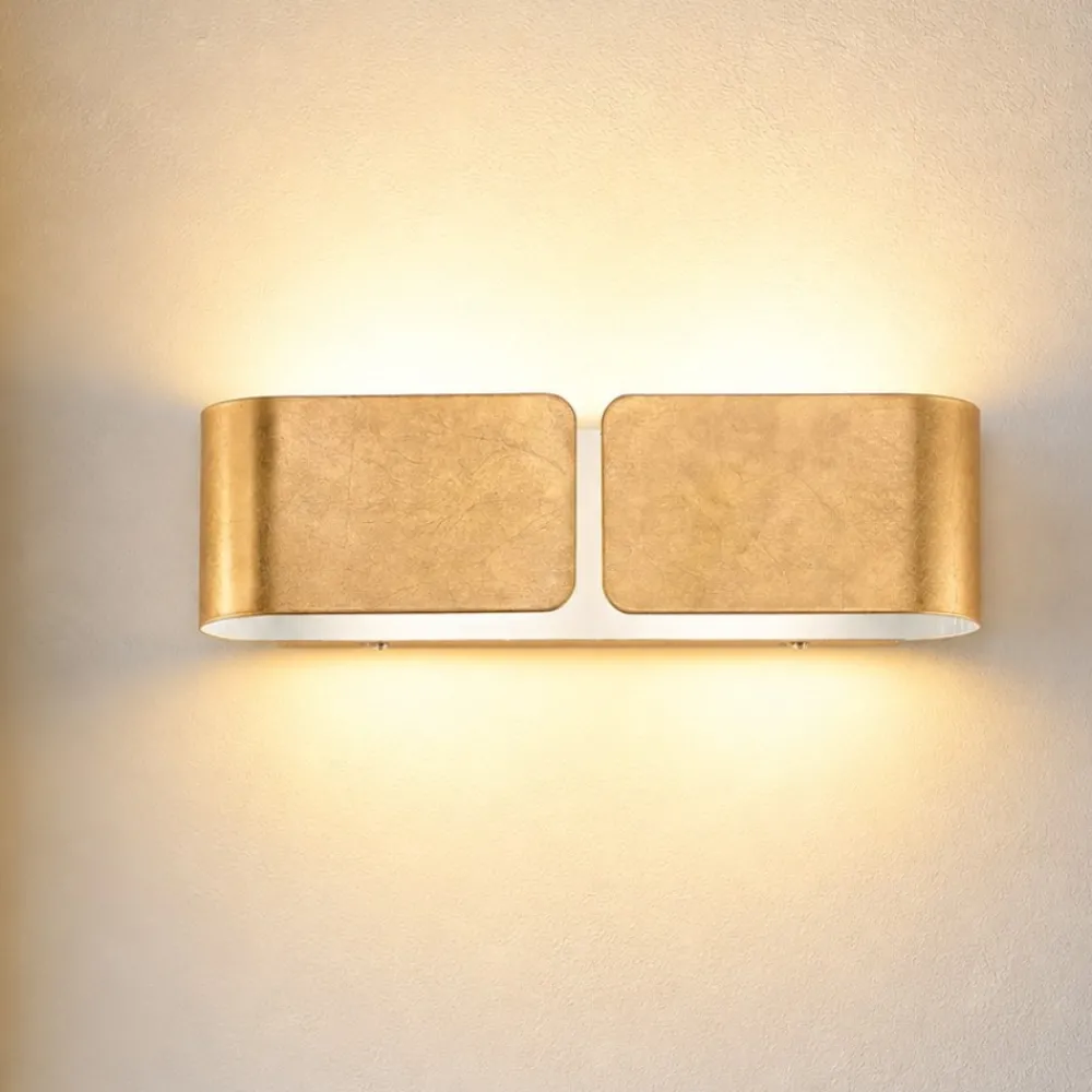 Applique Da Parete-Ideal Lux Clip ap2 small lampada da parete oro applique moderna