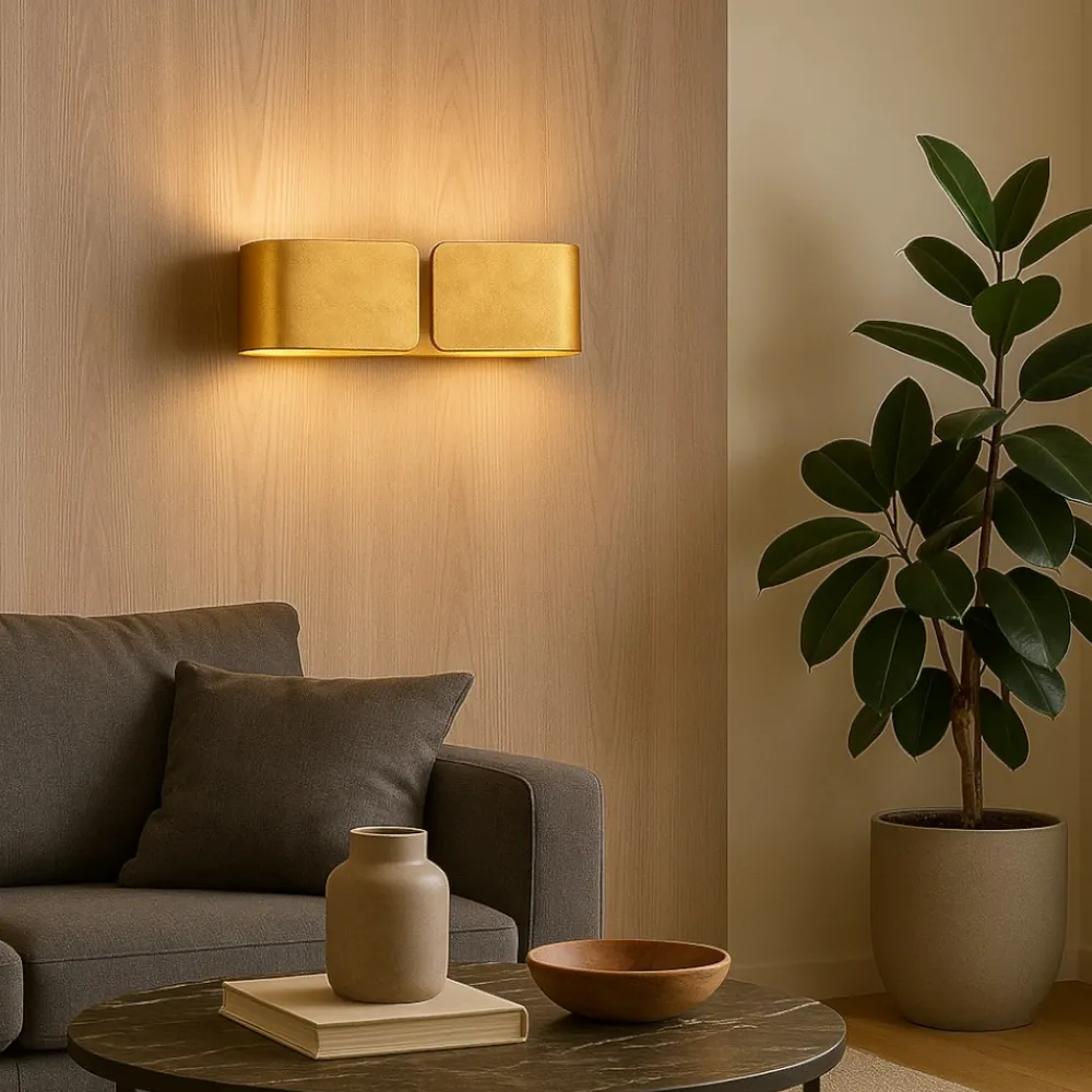 Applique Da Parete-Ideal Lux Clip ap2 small lampada da parete oro applique moderna