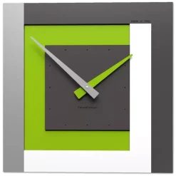 Orologi Da Parete Moderni-Selezionato da Mazzolaluce Clock40 stripes orologio a parete moderno verde mela bianco grigio
