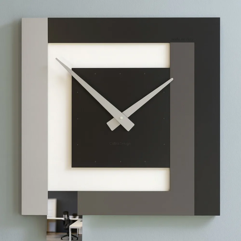 Orologi Da Parete Moderni-Selezionato da Mazzolaluce Clock40 stripes orologio moderno a parete nero bianco grigio