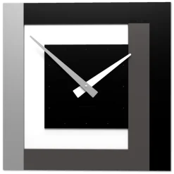 Orologi Da Parete Moderni-Selezionato da Mazzolaluce Clock40 stripes orologio moderno a parete nero bianco grigio