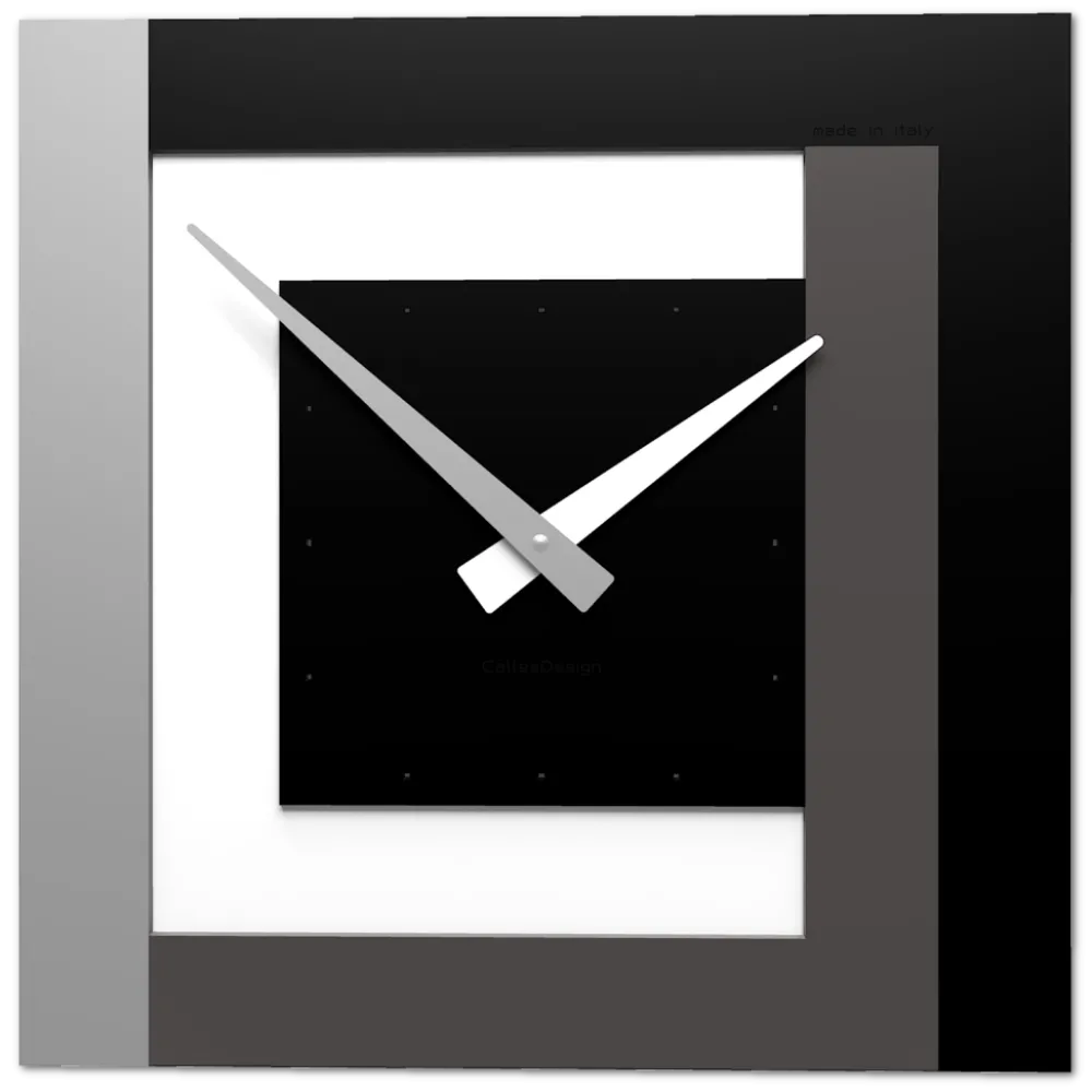 Orologi Da Parete Moderni-Selezionato da Mazzolaluce Clock40 stripes orologio moderno a parete nero bianco grigio
