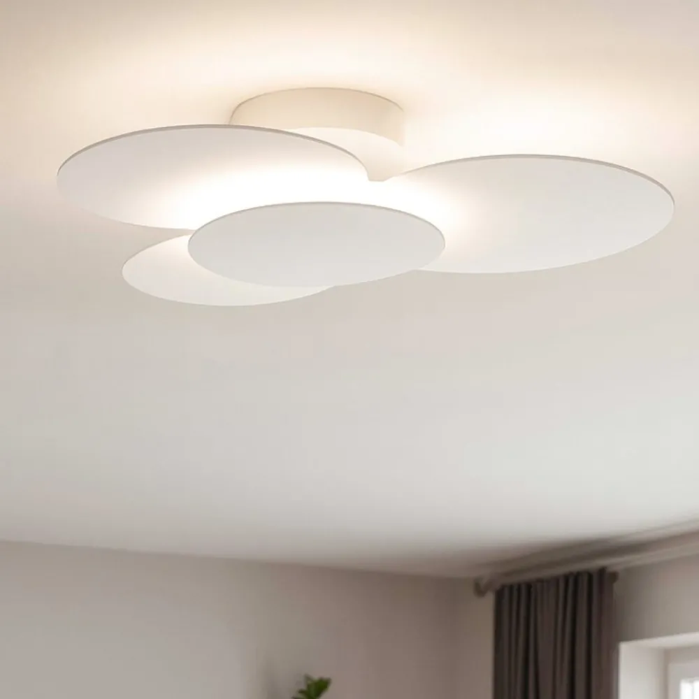 Plafoniere Moderne-Ideal Lux Cloud pl d52 plafoniera led led 33w 3000k nuvola bianco opaco