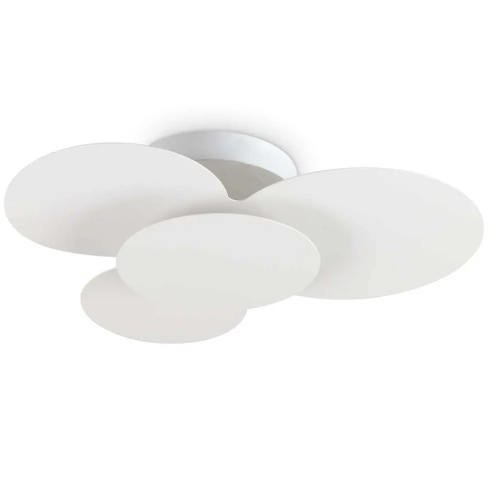 Plafoniere Moderne-Ideal Lux Cloud pl d52 plafoniera led led 33w 3000k nuvola bianco opaco