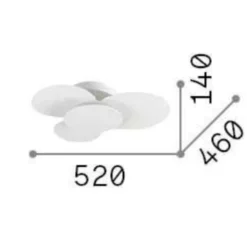 Plafoniere Moderne-Ideal Lux Cloud pl d52 plafoniera led led 33w 3000k nuvola bianco opaco