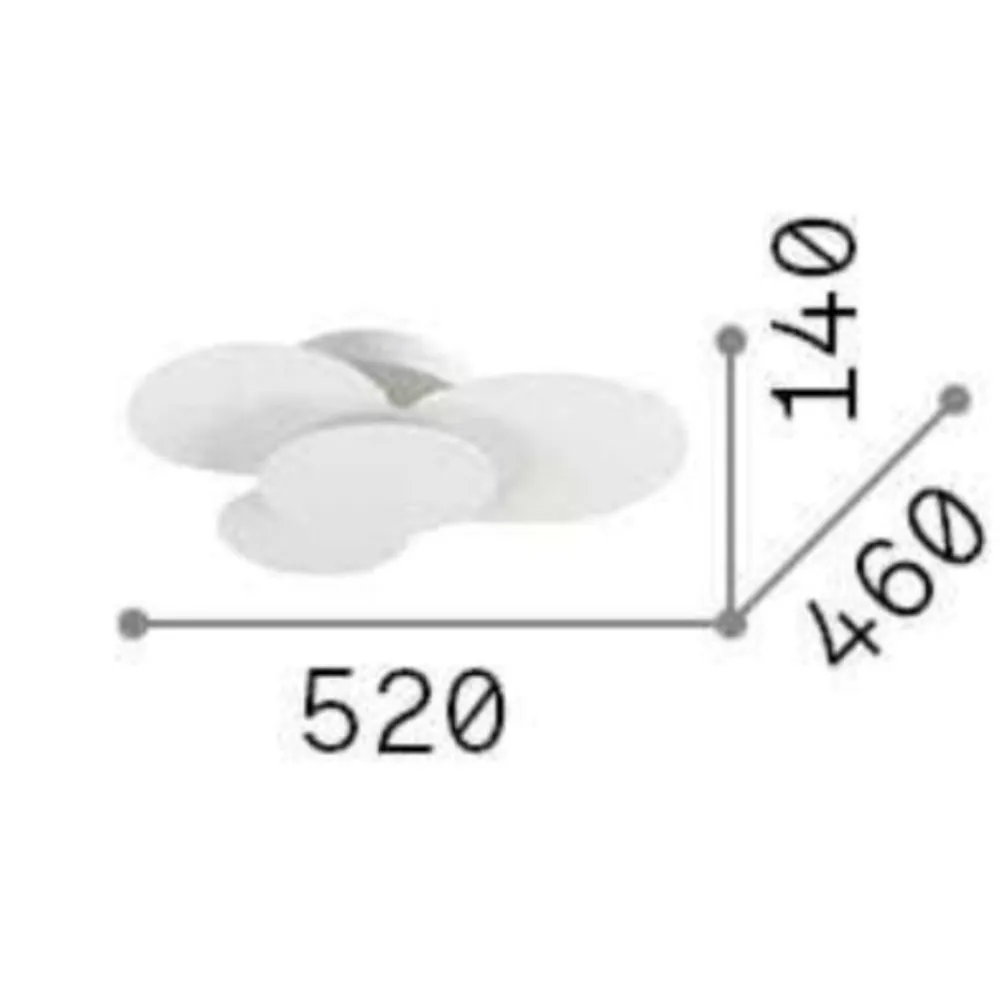 Plafoniere Moderne-Ideal Lux Cloud pl d52 plafoniera led led 33w 3000k nuvola bianco opaco