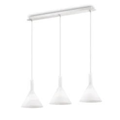 Lampadari Cucina-Ideal Lux Cocktail sp3 lampadario cucina tre luci vetri bianchi