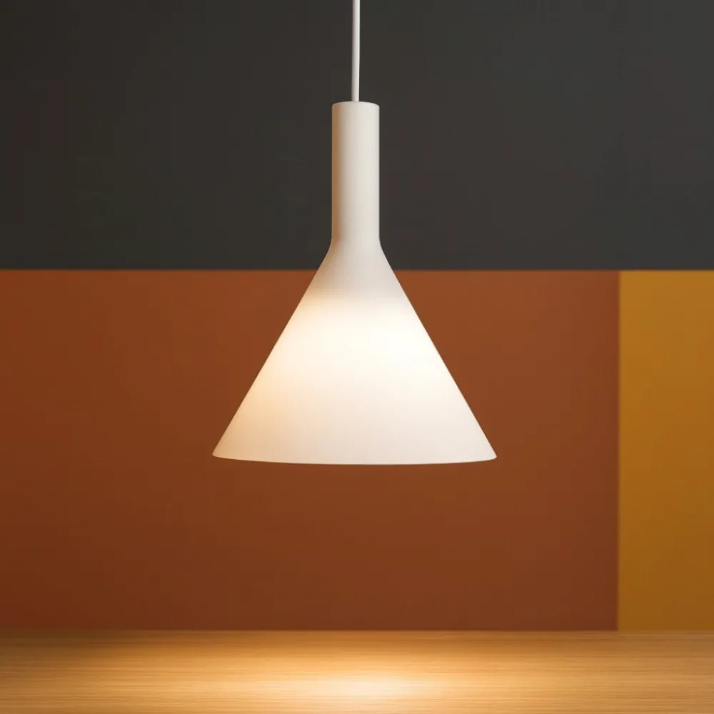 Lampade A Sospensione-Ideal Lux Cocktail sp1 small lampada a sospensione per isola vetro bianco forma cono