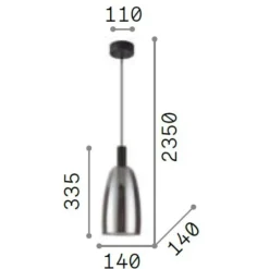 Lampade A Sospensione-Ideal Lux Coco-2 sp lampada a sospensione per cucina vetro fume' led 3000k