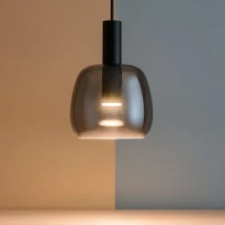 Lampade A Sospensione-Ideal Lux Coco-1 sp lampada a sospensione per bancone vetro fume' led 3000k
