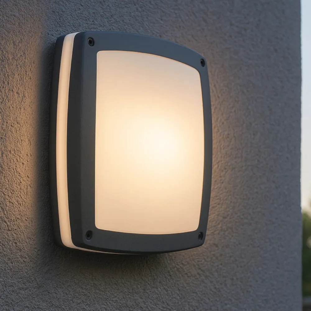 Applique Da Esterno-Ideal Lux Cometa ap3 applique per esterno quadrato antracite ip54 30cm