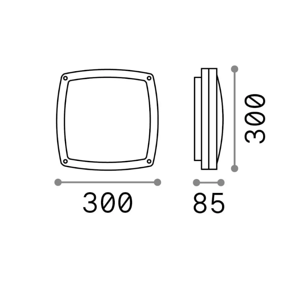 Applique Da Esterno-Ideal Lux Cometa ap3 applique per esterno quadrato antracite ip54 30cm