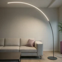 Lampade Da Terra-Ideal Lux Comet pt lampada da terra ad arco led 30w 3000k nera moderna