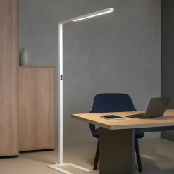 Lampade Da Terra-Ideal Lux Comfort-2 pt 2700k-6000k piantana per ufficio moderna bianca led