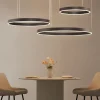 Lampadari Moderni-Selezionato da Mazzolaluce Composizione 3 lampadari anelli cerchi led nero