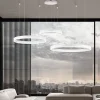 Lampadari Moderni-Selezionato da Mazzolaluce Composizione 3 lampadari cerchi bianchi led 3000k dimmerabile