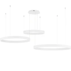 Lampadari Moderni-Selezionato da Mazzolaluce Composizione 3 lampade ad anelli bianco led 2700k a 6000k dimmerabile