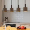 Lampadari Cucina-Eglo Concessa 1 lampadario per tavolo cucina con 4 paralumi in tessuto