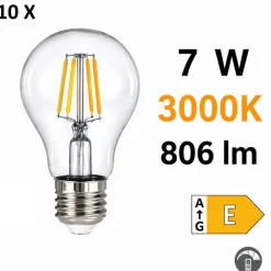 Lampadine Led-Selezionato da Mazzolaluce Confezione da 10 lampadine e27 led 7w 3000k 806 lumen dimmerabile