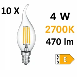 Lampadine Led-Selezionato da Mazzolaluce Confezione da 10 lampadine led e14 4w 2700k 470 lumen