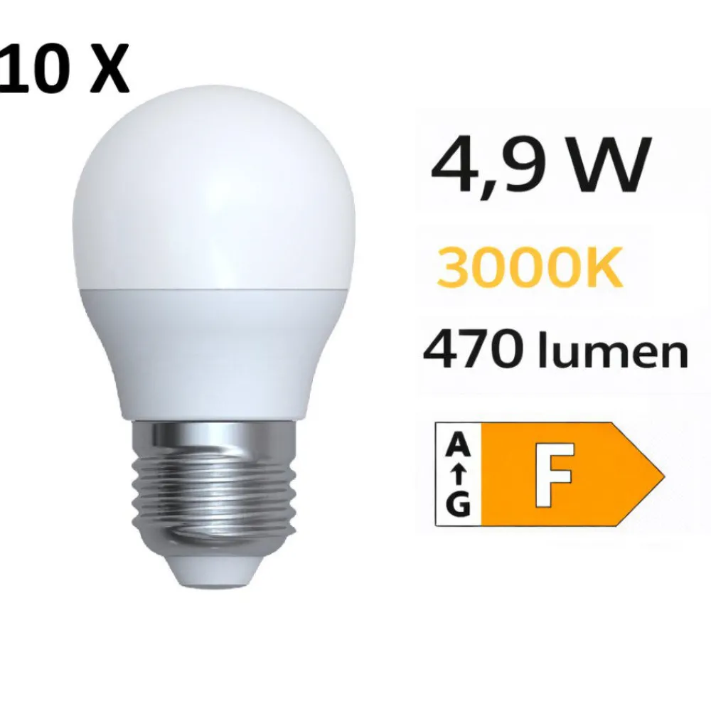 Lampadine Led-Selezionato da Mazzolaluce Confezione da 10 lampadine led e27 4,9w 3000k 470 lumen